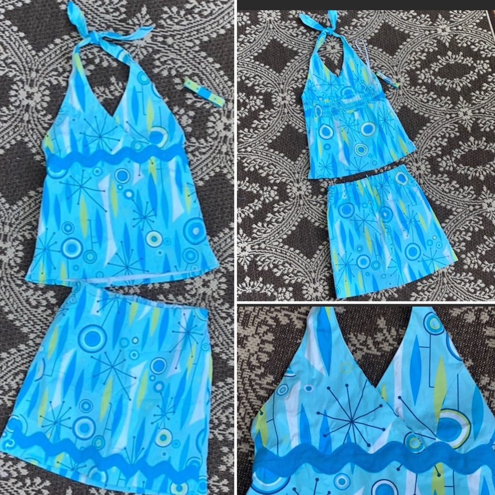 Patsy Aiken Chez Belle Skort Halter Bow Set